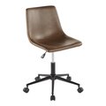 Lumisource Duke Task Chair in Black Metal Base, Espresso Faux Leather OC-DUKZ BK+E